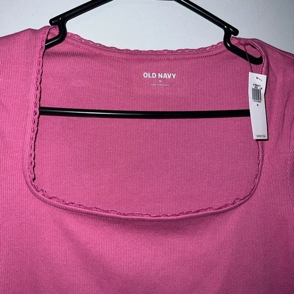 NWT Old Navy Lace Trim Rib Knit Top - Picture 4 of 8